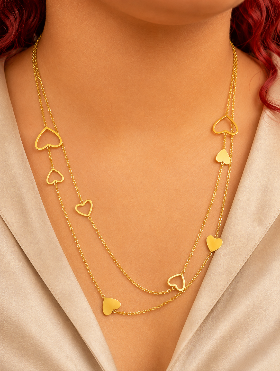 Collar largo corazon