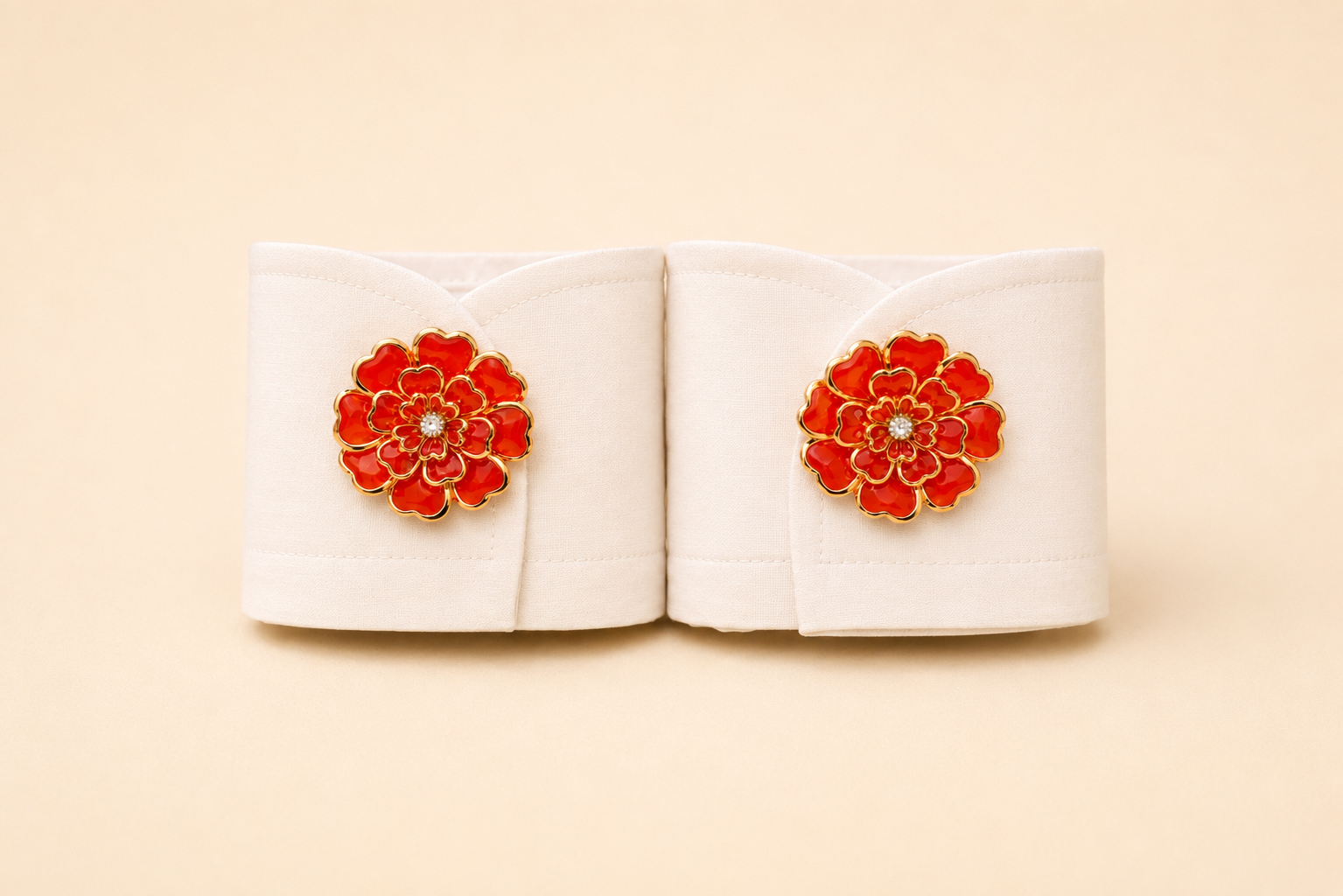 Cubre boton flor roja