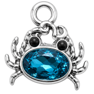 Dije cangrejo plateado azul