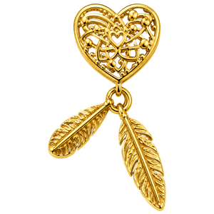Dije separador corazon pluma